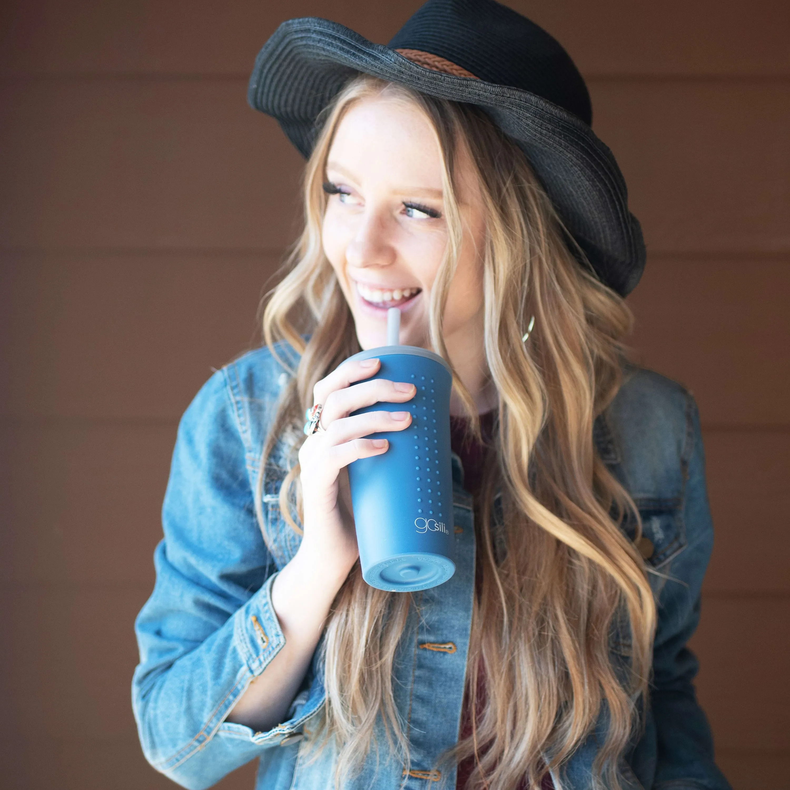 Reusable Silicone Straw Cup and Tumbler, 16oz